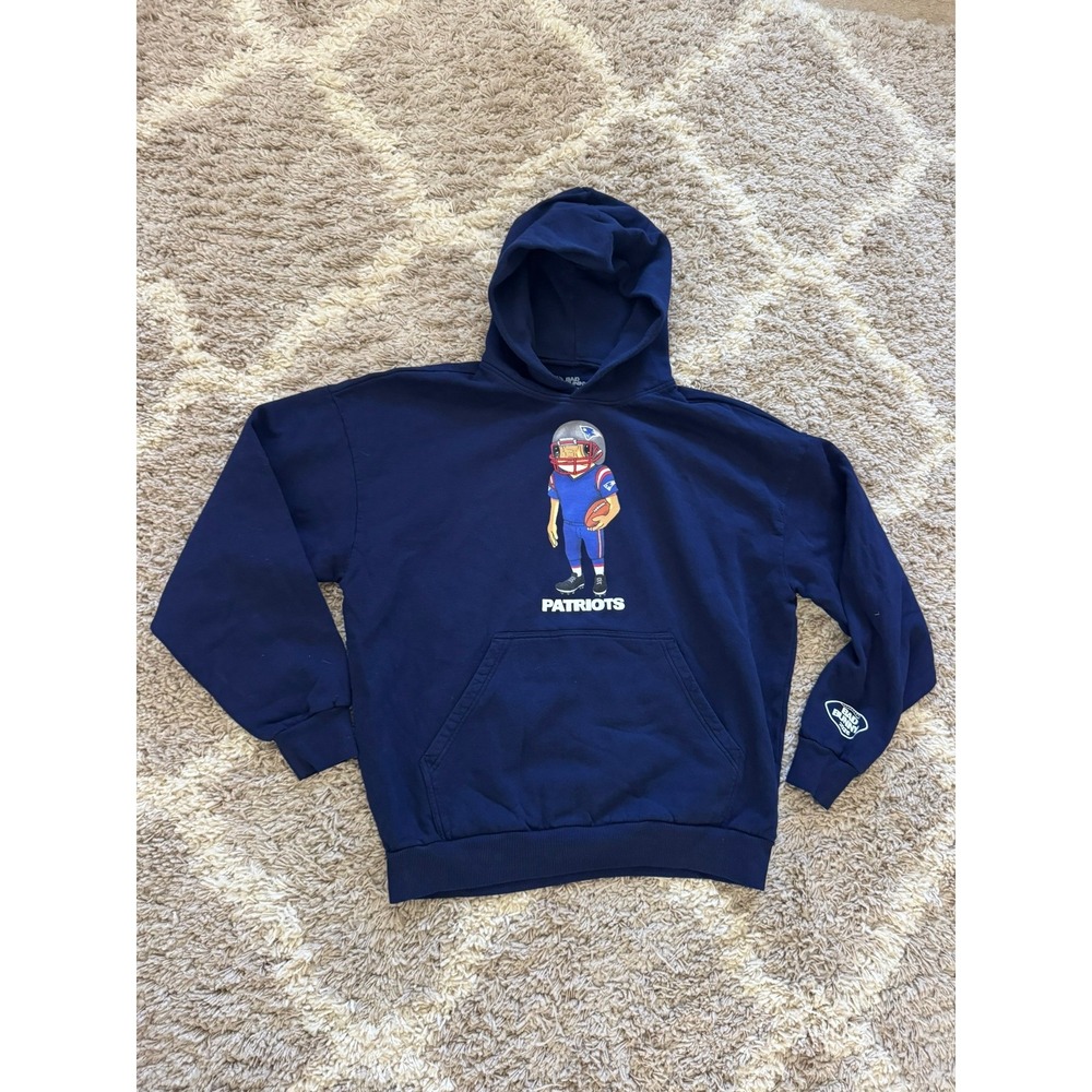 Bad Bunny x NFL New England Patriots Concho Hoodie Navy Blue Sweatshirt Medium
